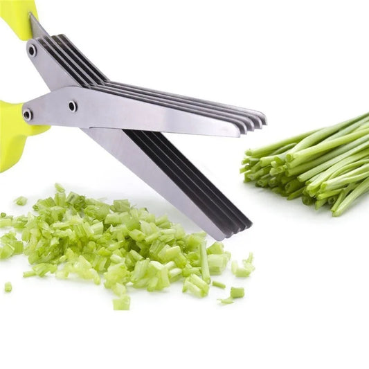 Ciseaux à herbes aromatiques à 5 lames avec couvercle