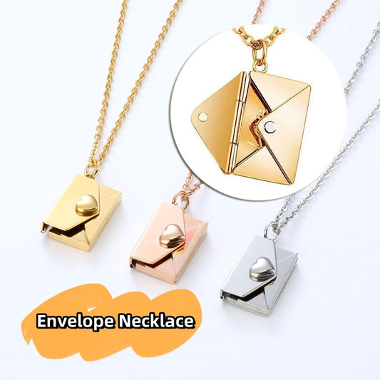 Collier Enveloppe Coeur Pêche