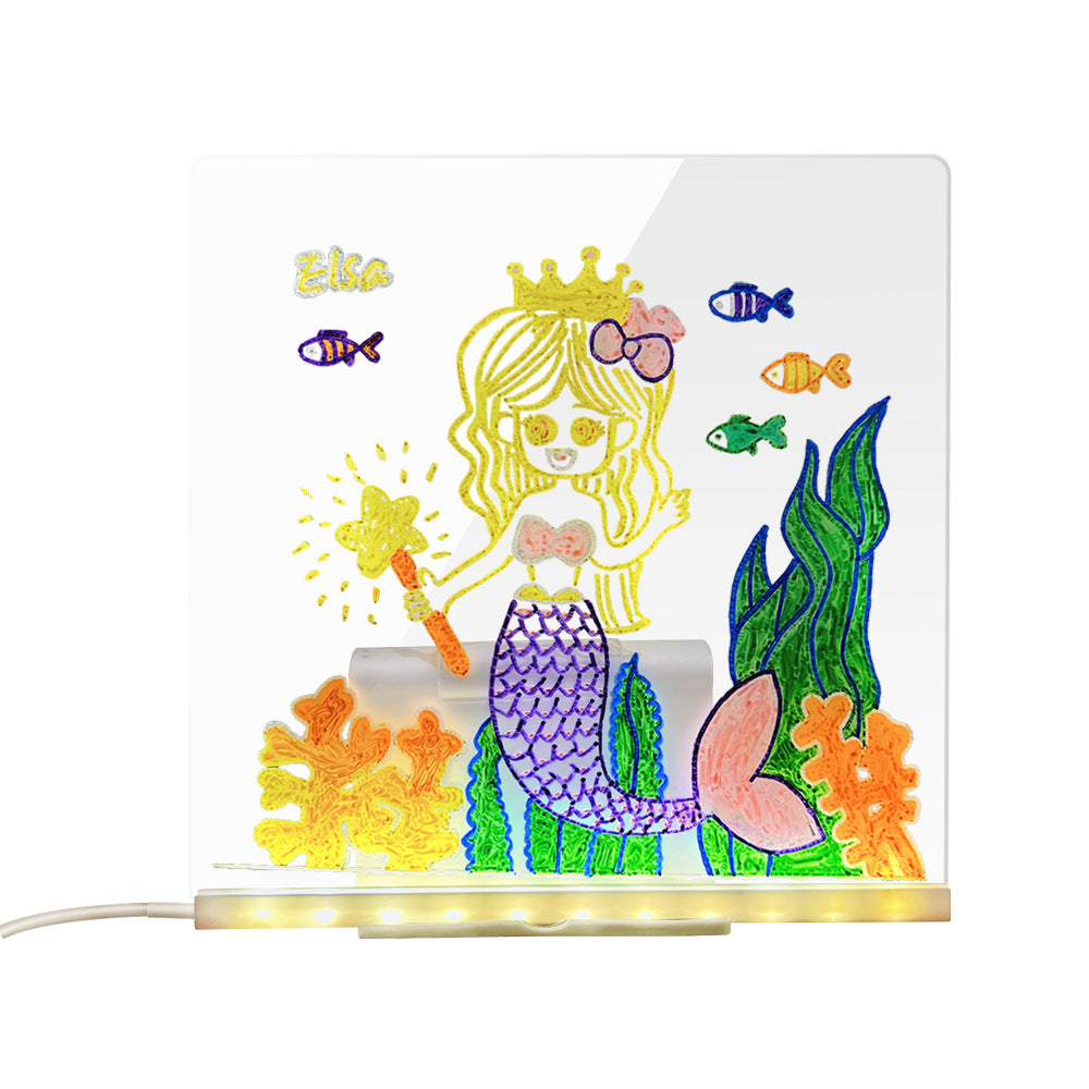 LED Erasable Luminous Drawing Board with USB NightLight