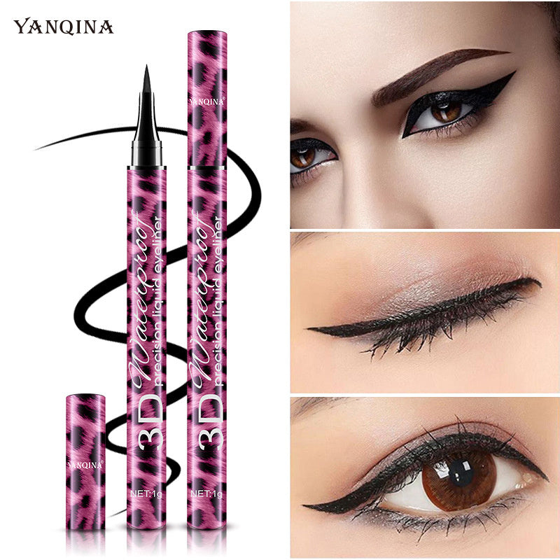 Mascara Noir Imperméable Fibre 4D + Eyeliner Liquide Effet Léopard
