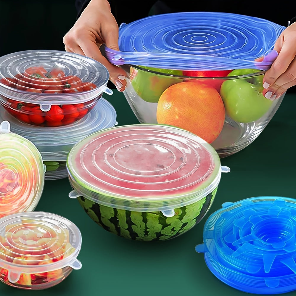 6 couvercles réutilisables et durables pour bols de conservation des aliments,
