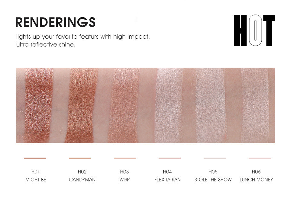 MYS 6 Color Waterproof Minerals Face Shimmer Powder