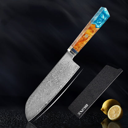Damascus Steel Kitchen Santoku Knife Set