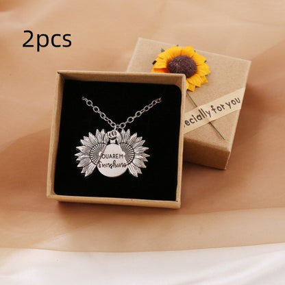 Collier Tournesol "Tu es mon rayon de soleil"