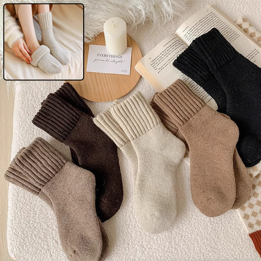 High Ribbed Knitted Sweat-Absorbent Winter Socks