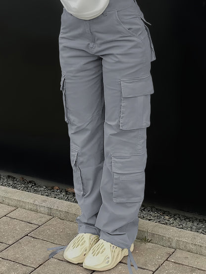 Plain Side Flap Pocket Cargo Jeans