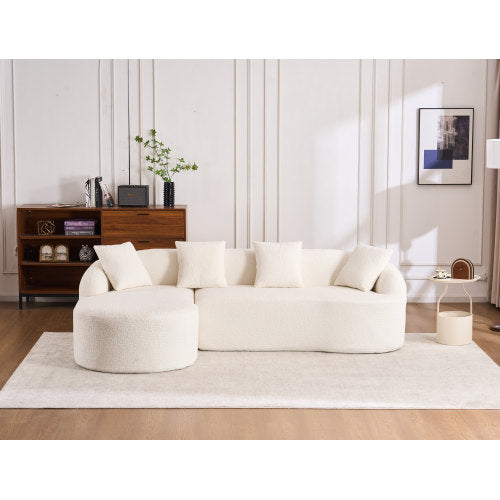 GREY COMPRESSION SOFA with 3-Seater and 4 Pillows