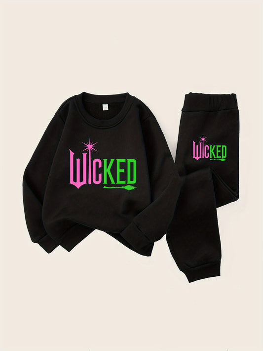 Wicked Wand and Broom Girls' Fashion Tracksuit Set