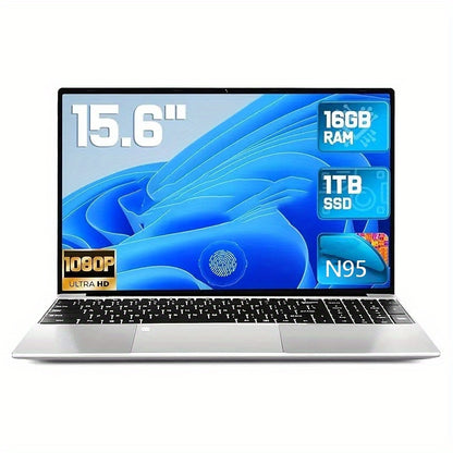 Ordinateur portable grand écran 15,6 pouces 2025 avec 16 Go de RAM