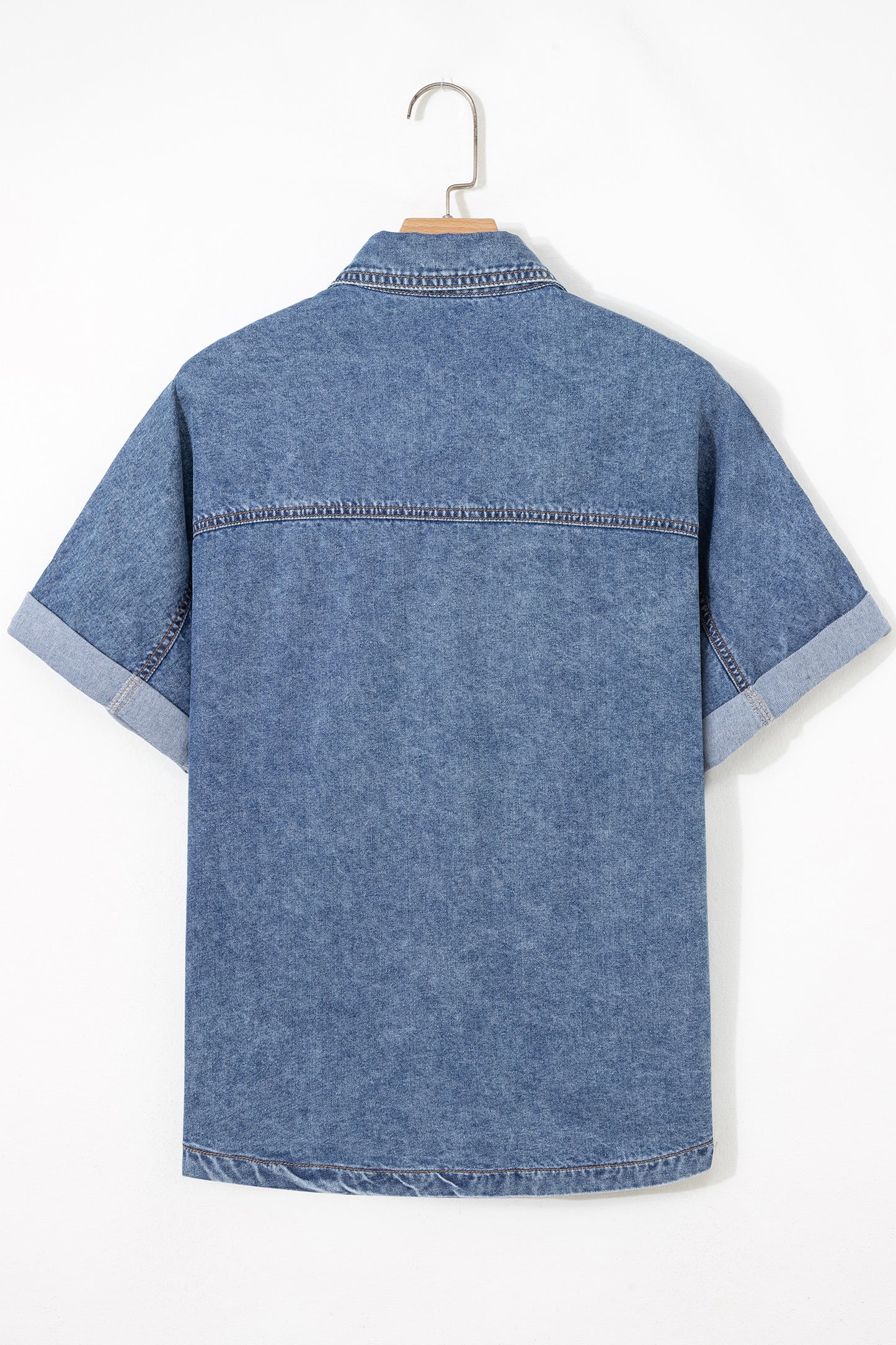Ashleigh Blue Button Flap Pocket Denim Shirt