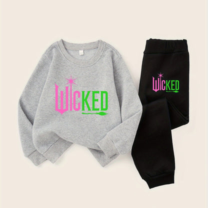 Wicked Wand and Broom Girls' Fashion Tracksuit Set