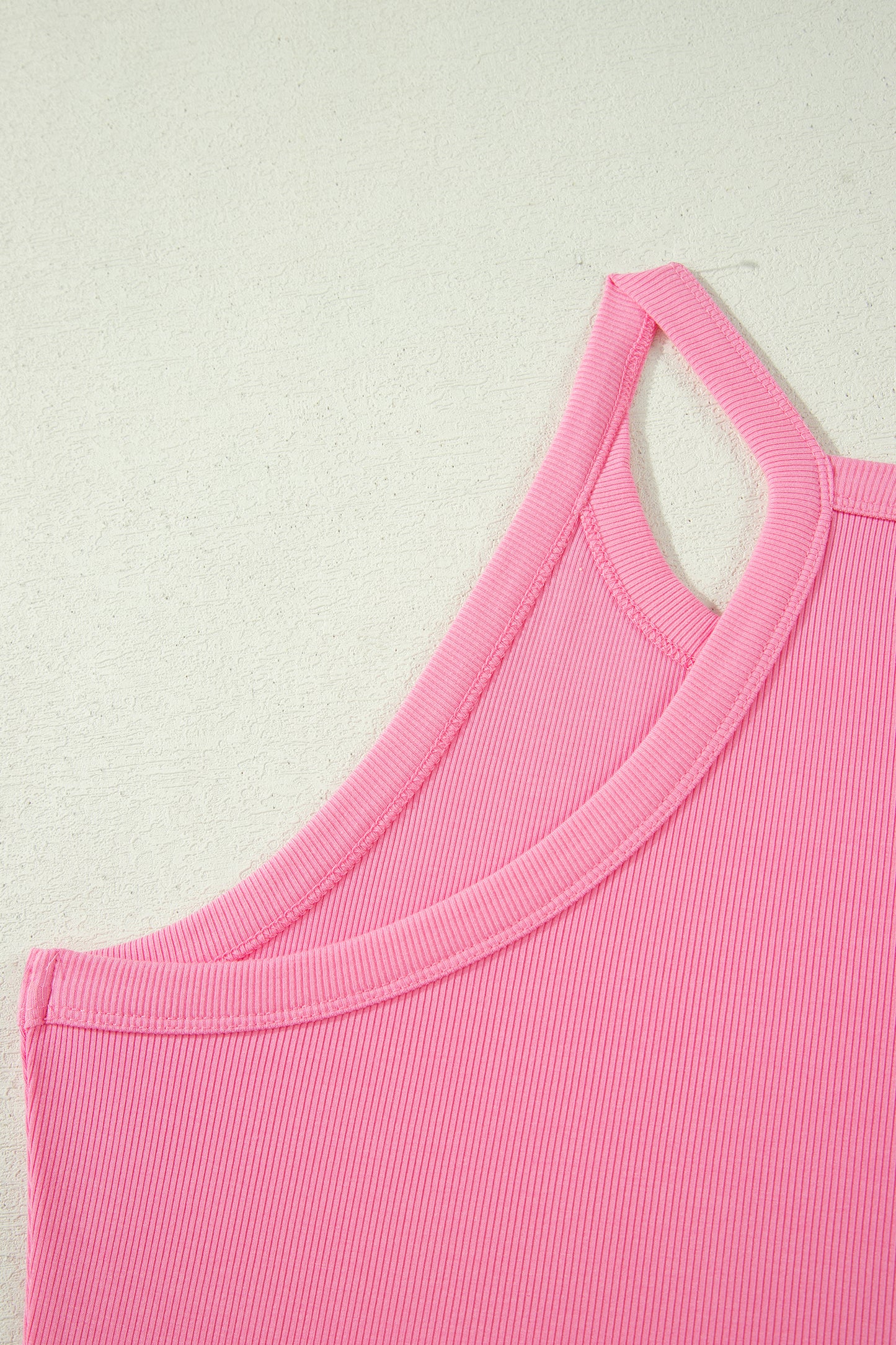 2 stuks Roze Slim Tanktop en Elastische High Waist Short Set