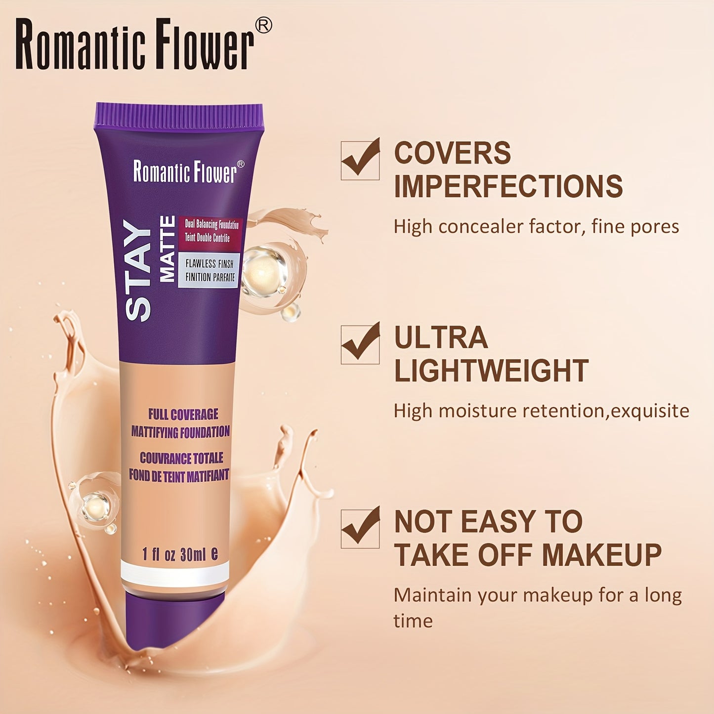 2pcs Flawless Liquid Foundation