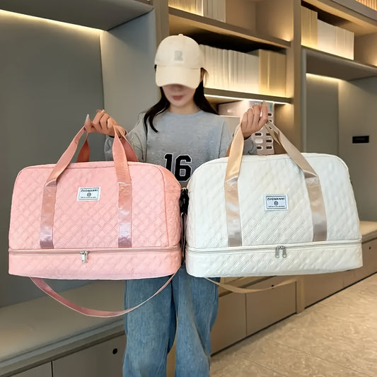 Large Capacity Lightweight Travel Tote Bag with Dry/Wet Separation