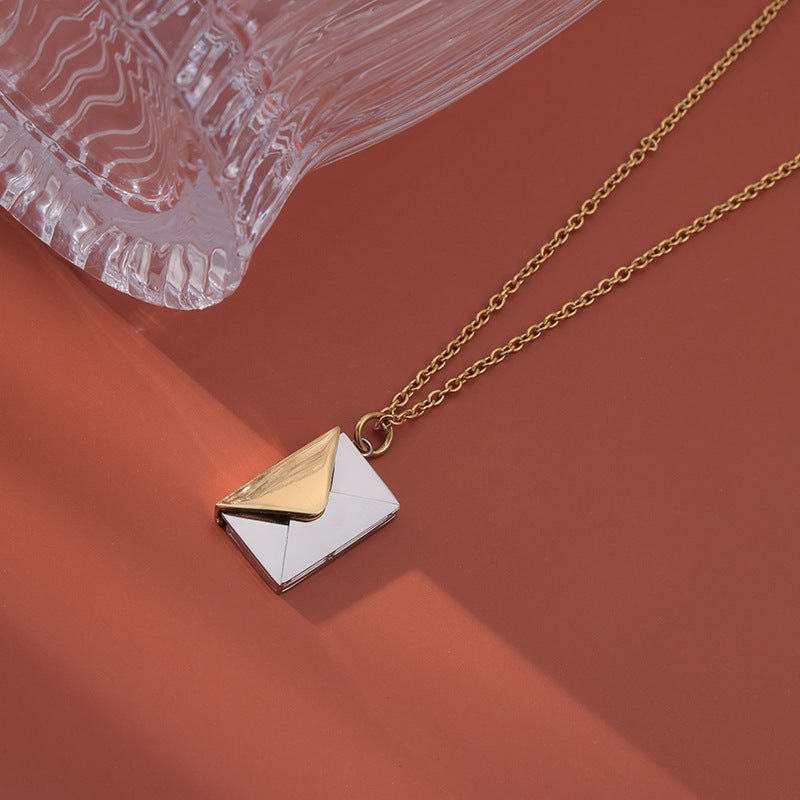 Simple Clavicle Chain Envelope Love Letter Necklace