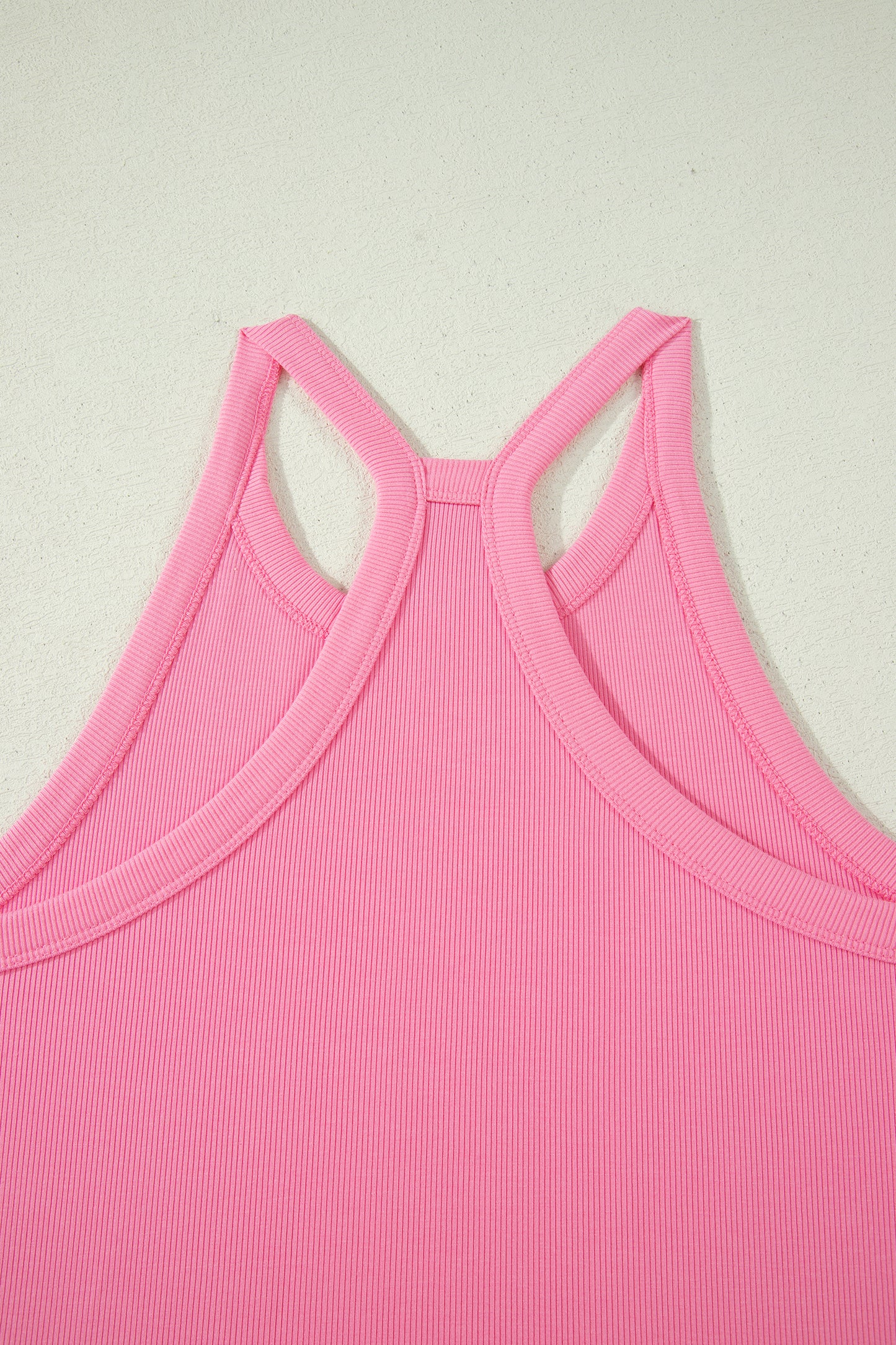 2 stuks Roze Slim Tanktop en Elastische High Waist Short Set