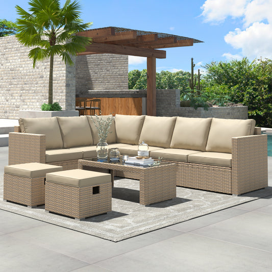 Meubles d'extérieur de coin de jardin avec table basse