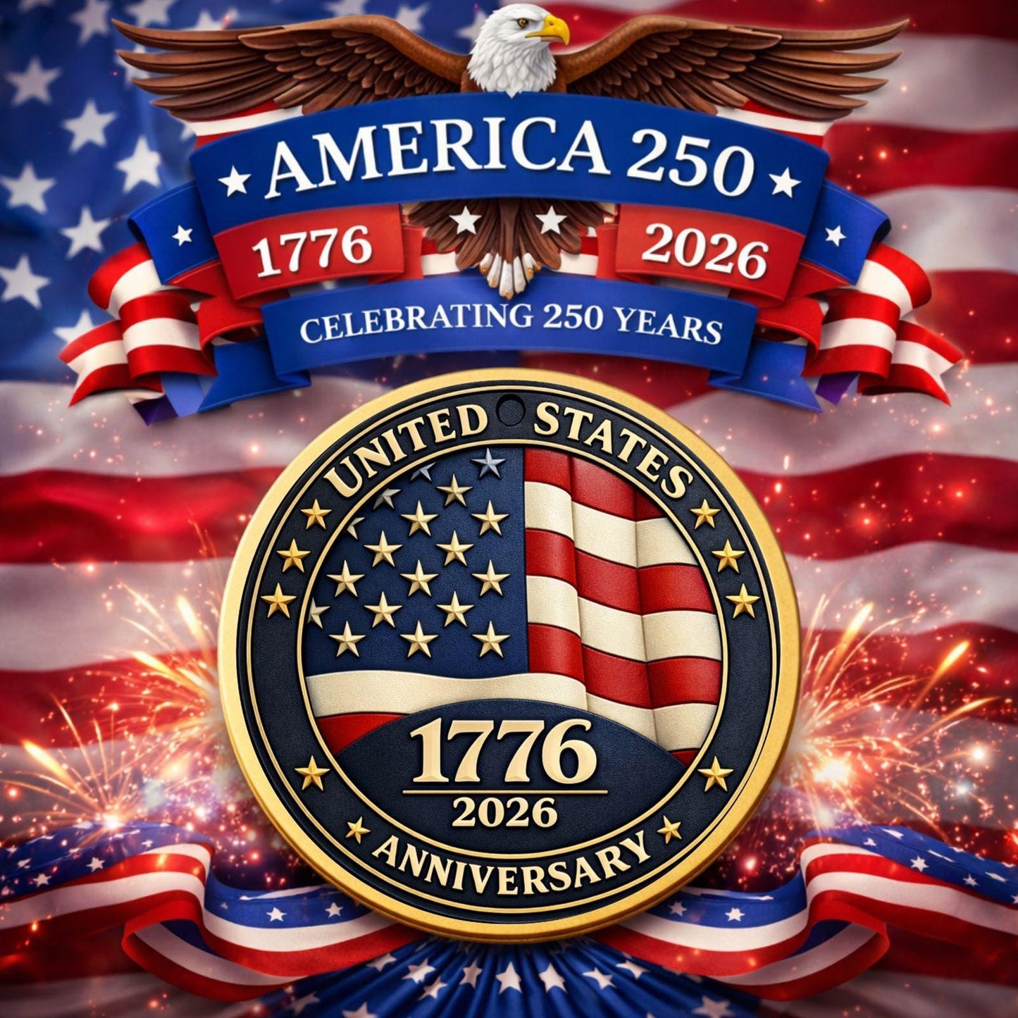 250th Anniversary 3D Embossed Commemorative Coin