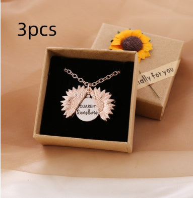Collier Tournesol "Tu es mon rayon de soleil"