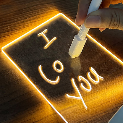 LED Creative Note Night Light Board with Pen