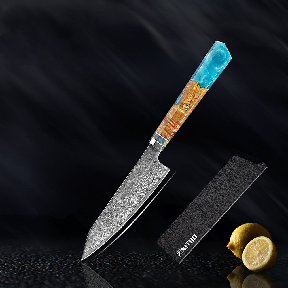 Damascus Steel Kitchen Santoku Knife Set
