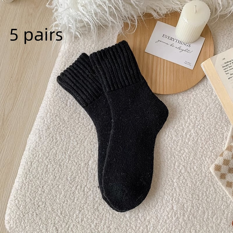High Ribbed Knitted Sweat-Absorbent Winter Socks