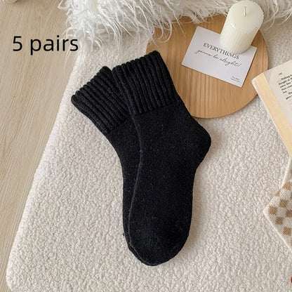 High Ribbed Knitted Sweat-Absorbent Winter Socks