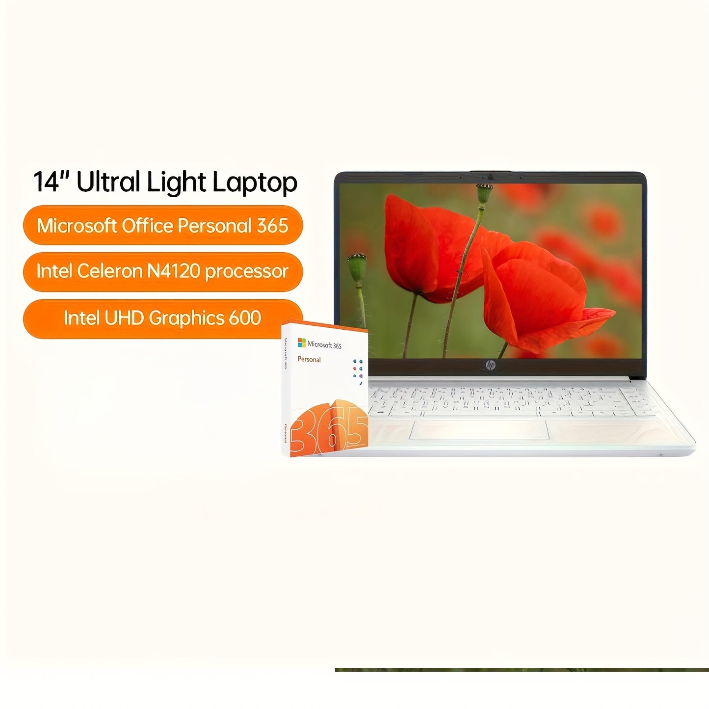 Ordinateur portable ultra léger 14" HP le plus récent pour étudiants et professionnels