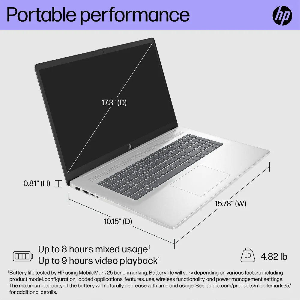 2024 Newest 17.3" HP Laptop,HD+ Touchscreen Display