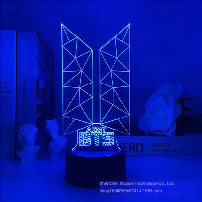 BTS USB Touch Remote Colorful 3D LED Night Light