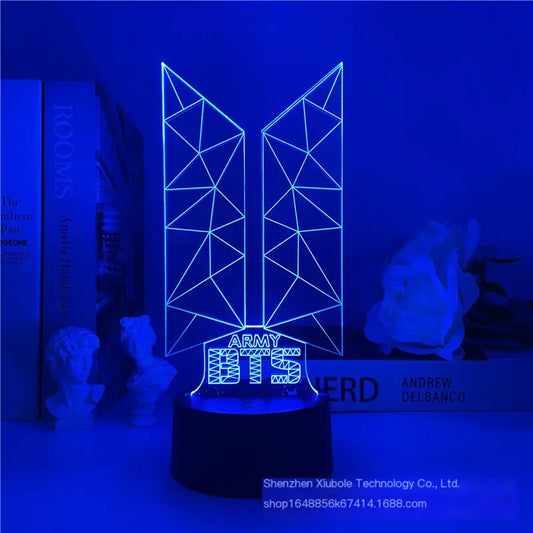 Veilleuse LED 3D colorée tactile USB BTS