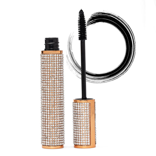 Mascara Vegan Méga Volume Noir et Bleu – Anti-bavures avec Étui Diamant Fait Main