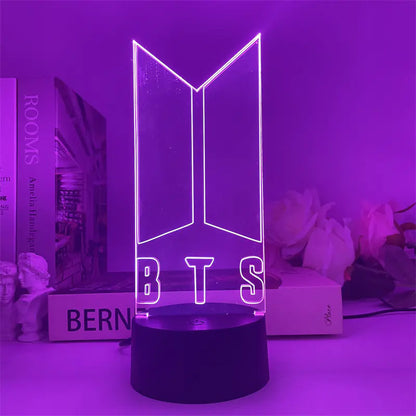 BTS USB Touch Remote Colorful 3D LED Night Light