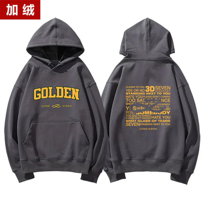 Jungkook Golden Album Hoodie - Fleece Pullover Top