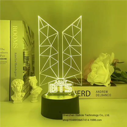 BTS USB Touch Remote Colorful 3D LED Night Light