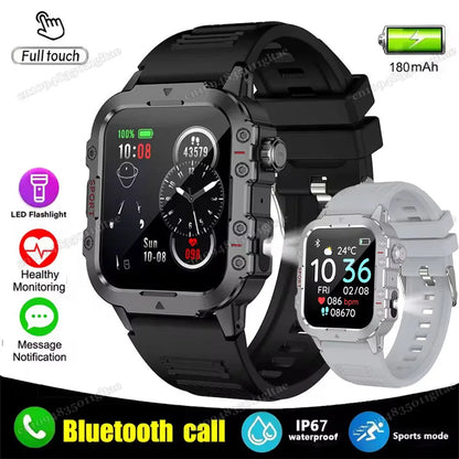 Men’s Military-Style Smart Watch | Bluetooth Call | Fitness & Activity Tracker | 1.44” Touch Screen | 3ATM Life Waterproof | Android & iOS