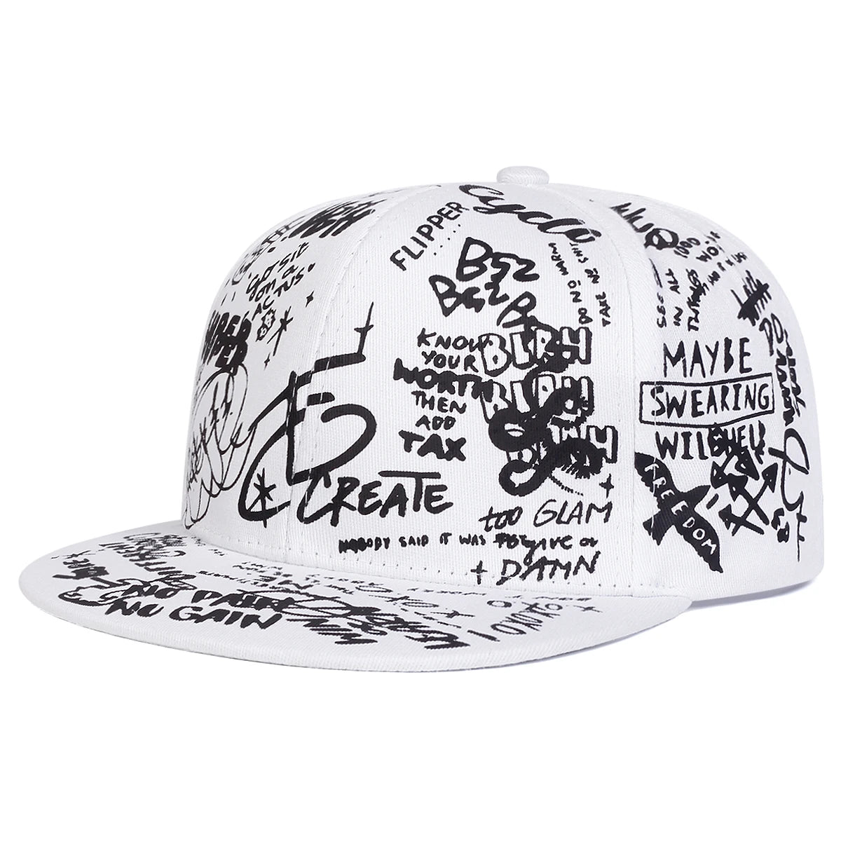 Unisex Colorful Letter Graffiti Printing Hip-hop Hats