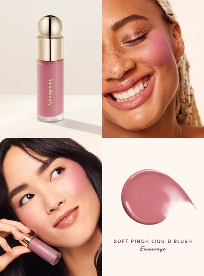 Ensemble Fard à joues nacré, Enlumineur et Gloss à lèvres Rare Beauty,