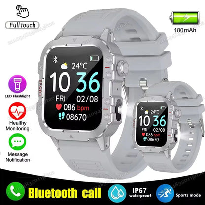 Men’s Military-Style Smart Watch | Bluetooth Call | Fitness & Activity Tracker | 1.44” Touch Screen | 3ATM Life Waterproof | Android & iOS