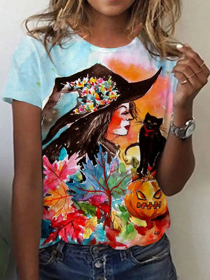 Women's Halloween 3D Graphic T-Shirt