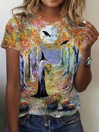 Women's Halloween 3D Graphic T-Shirt