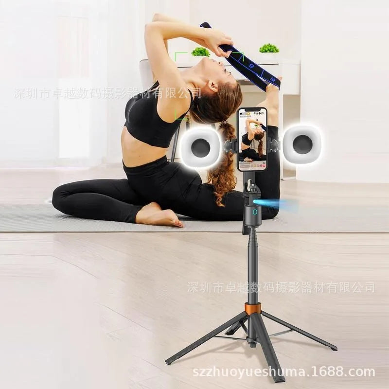 TrackShot™ Smart Tripod 📸✨ — Suivi automatique du visage + Lumières d'appoint