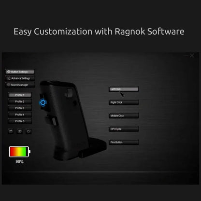 RAGNOK 2: Gun Mouse for Shooting Games (White) Vertical Gaming Mouse Born for FPS