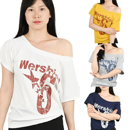 T-shirts Y2K à épaules dénudées pour femme