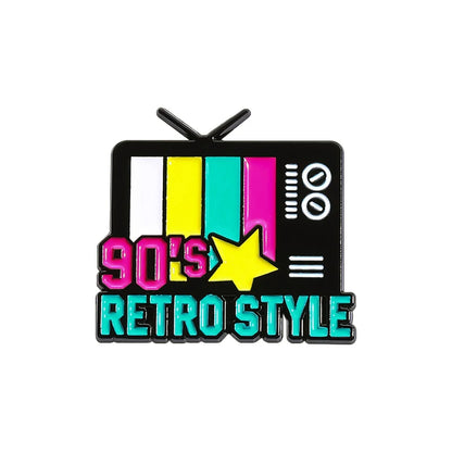 Let's Go 90's Party Nostalgia Enamel Pins