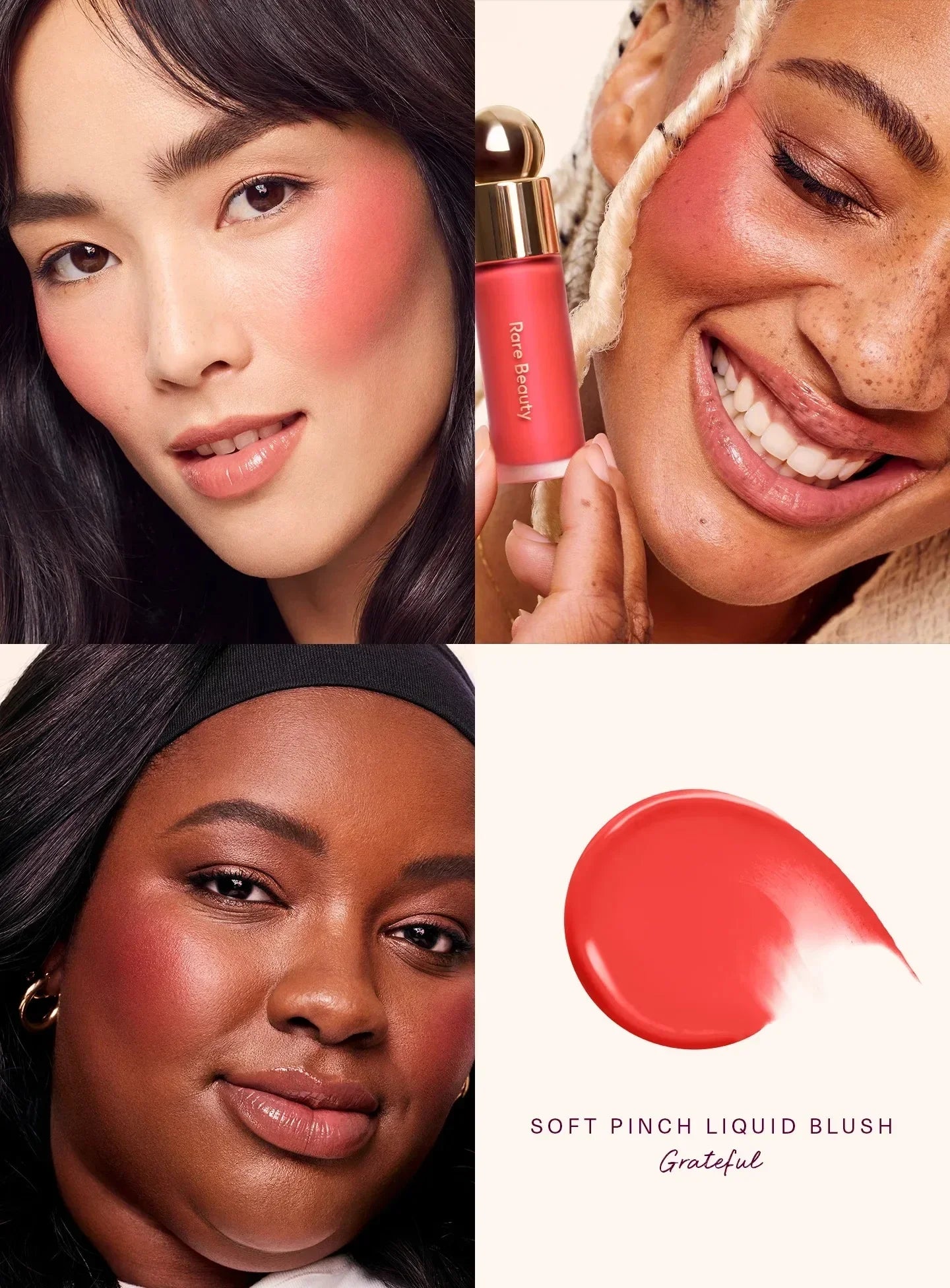 Ensemble Fard à joues nacré, Enlumineur et Gloss à lèvres Rare Beauty,