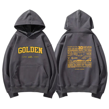 Jungkook Golden Album Hoodie - Fleece Pullover Top