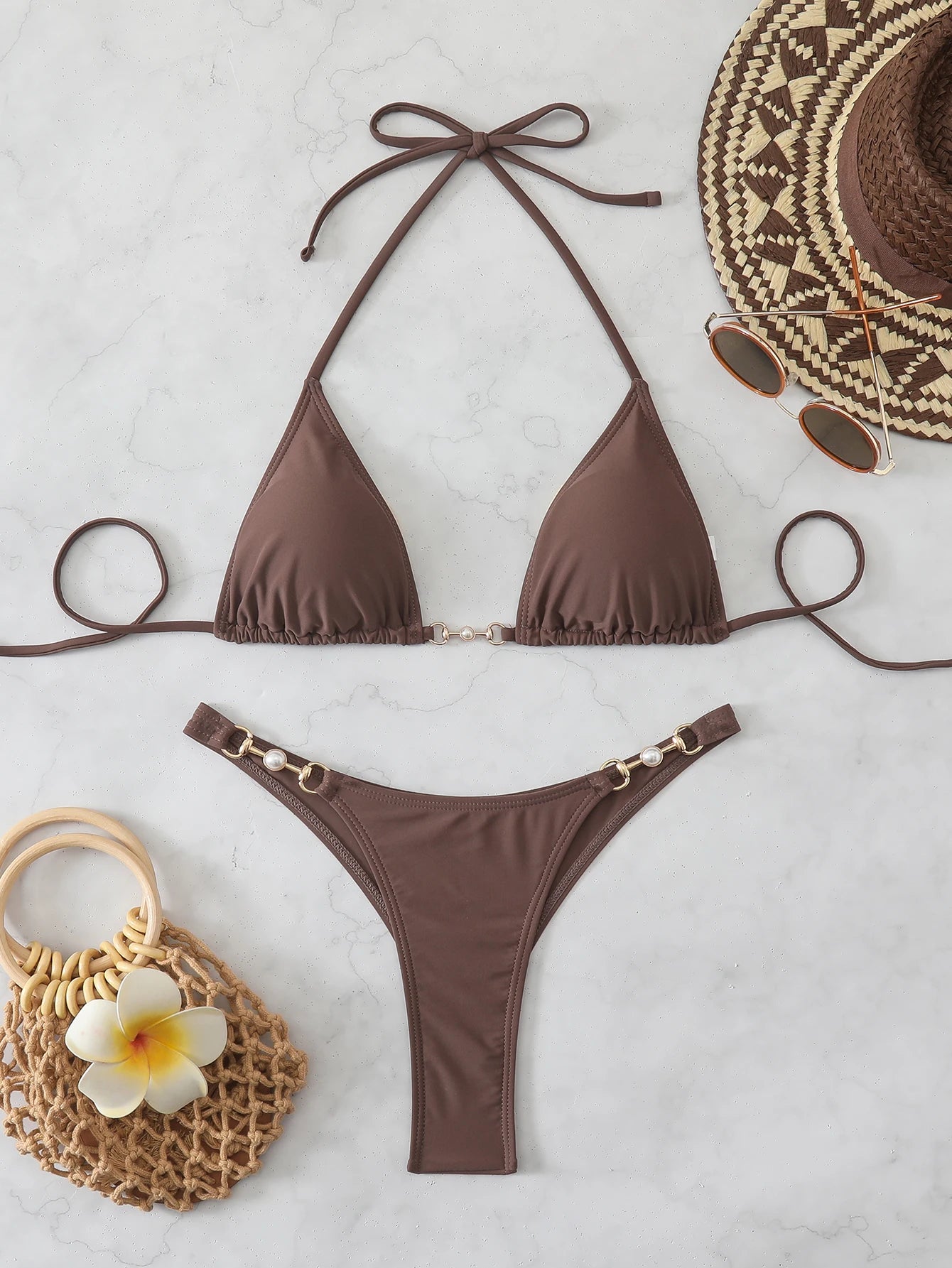 2026 Women's Two-piece Chain Thong Micro Bikini Sets