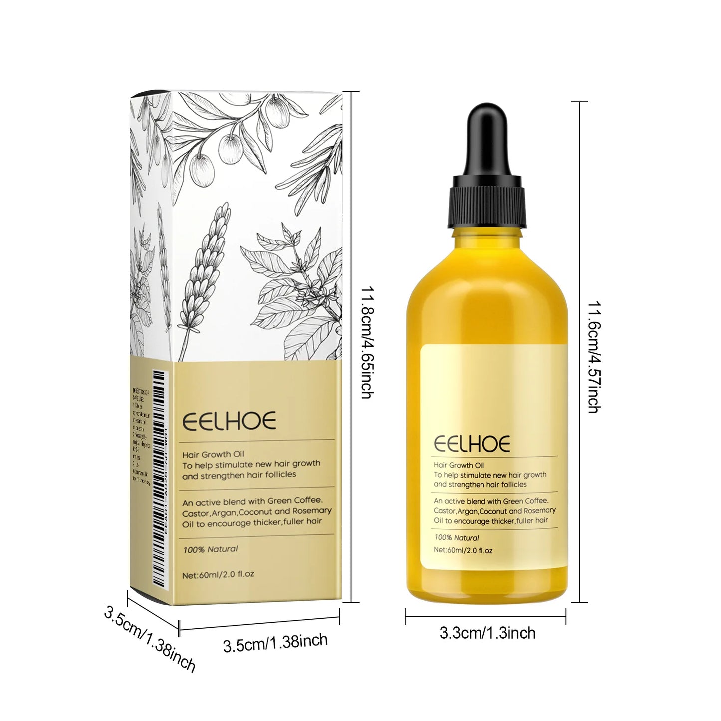 1/2/3pcs Natural Moisturizing Hair Growth Oil