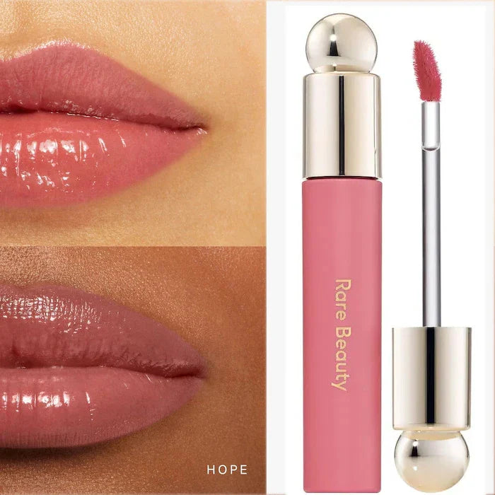 Ensemble Fard à joues nacré, Enlumineur et Gloss à lèvres Rare Beauty,